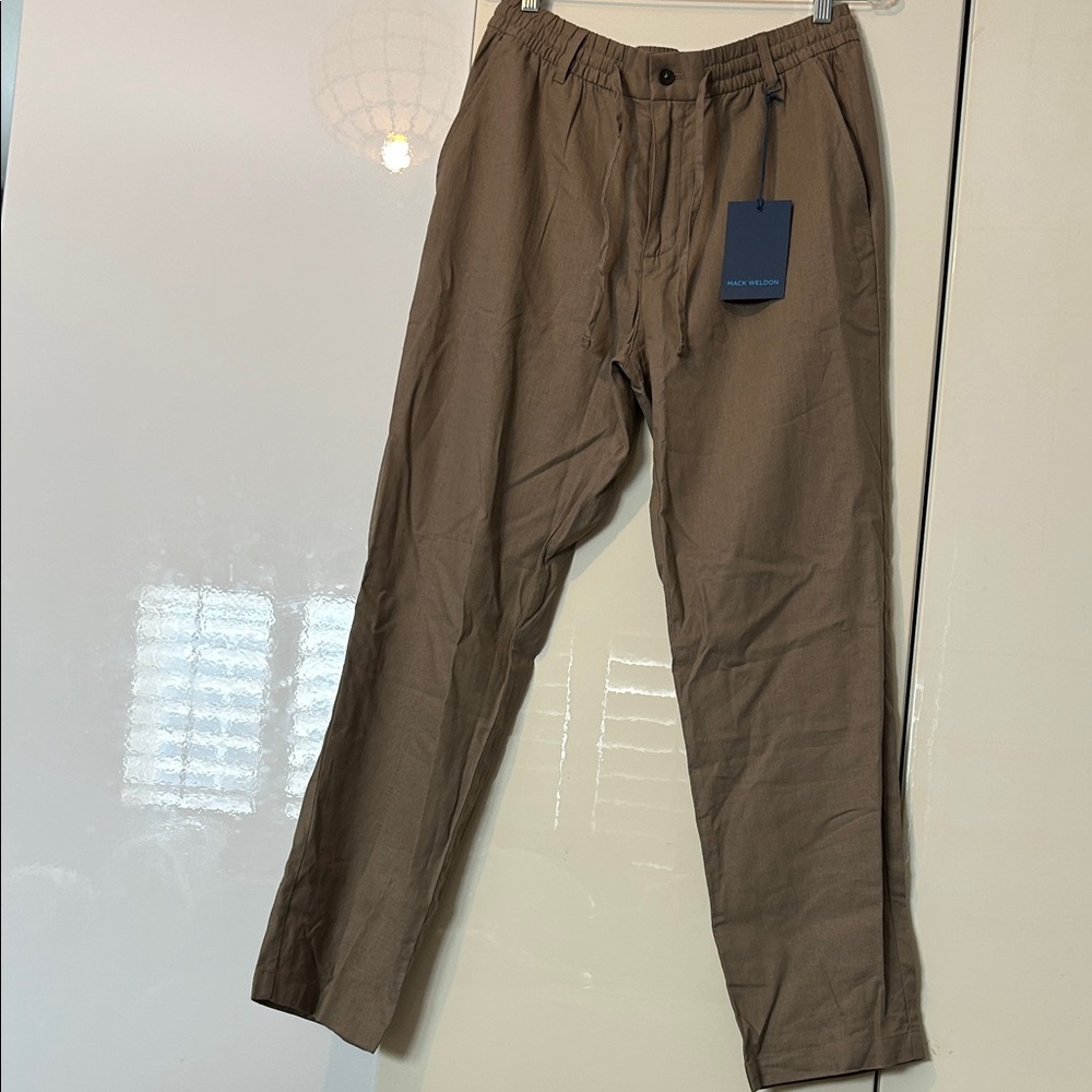 Mack Weldon Men's Olive-Brown Drawstring Chinos
